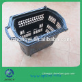 Plastic Supermarket Basket with 4 Wheels